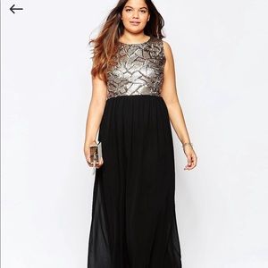 Sequin gold and black gown